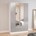 Birlea Lynx 4 Door Combi Wardrobe with Mirror