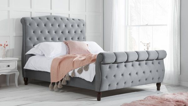 colorado_1.jpg Birlea Colorado Grey Fabric Sleigh Bed - Image 1