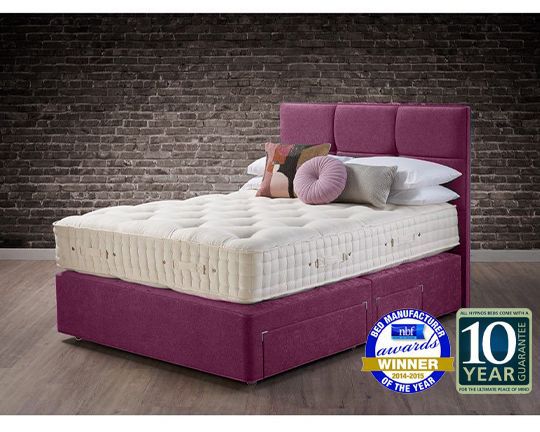hypnos-divan-2-raspberry.jpg Hypnos Wool Origins 8 Divan - Image 1