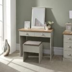 GFW Kendal Grey Dressing Table with Stool