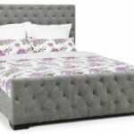 Serene Lillian Steel Grey Fabric Bed Frame