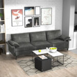 Large 3-Seat Sofa Sectional with Metal Legs and 2 USB Ports for 3-4 people - Image 2