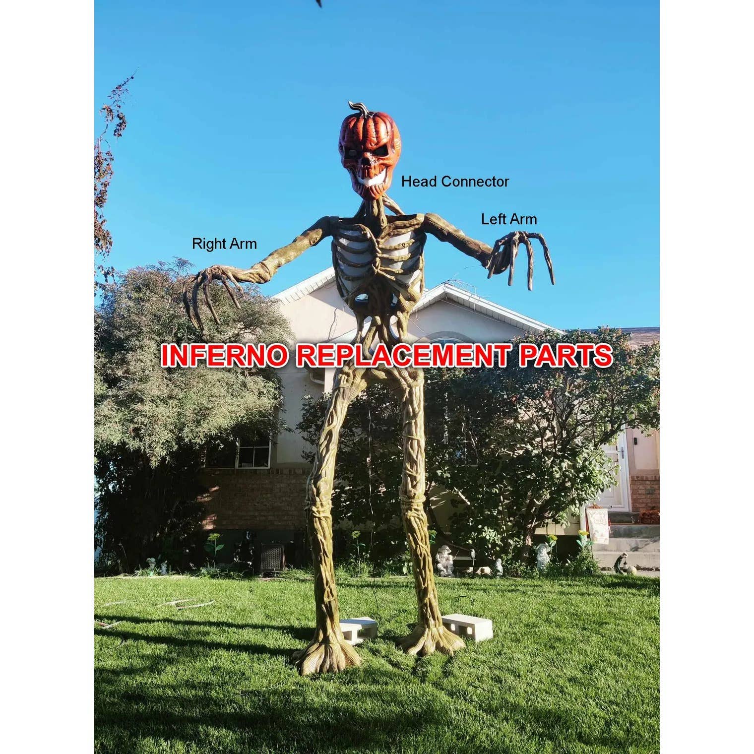 12-Ft Skeleton Inferno Pumpkin Head/Neck Connector