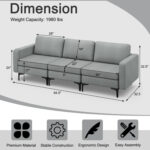 Convertible Sofa Couch with Magazine Pockets 3-Seat with 2 USB Port - Image 5