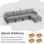 Modular L-shaped Sectional Sofa with Reversible Ottoman and 2 USB Ports - Image 5