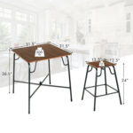 5 Pieces Bar Table Set with 4 Counter Height Backless Stools - Image 5