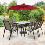 7-Piece Patio Dining Set with 6 Stackable Chairs - Image 7