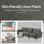 Large 3-Seat Sofa Sectional with Metal Legs for 3-4 people - Image 6