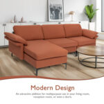 Extra Large Modular L-shaped Sectional Sofa with Reversible Chaise for 4-5 People - Image 8