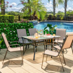 7-Piece Patio Dining Set with 6 Stackable Chairs - Image 2