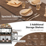 3 Pieces Dining Table Set with Wine Rack - Image 9