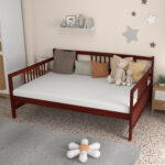 Wooden Full Size Daybed Frame with Guardrails - Image 7