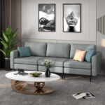 3-Seat Sectional Sofa Couch with Armrest Magazine Pocket and Metal Leg - Image 2