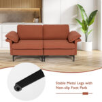 Modern Fabric Loveseat Sofa for with Metal Legs and Armrest Pillows - Image 8