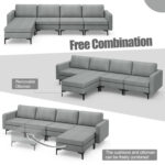 Modular L-shaped Sectional Sofa with Reversible Ottoman and 2 USB Ports - Image 7