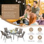 7-Piece Patio Dining Set with 6 Stackable Chairs - Image 3