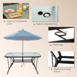 7-Piece Patio Dining Set with 6 Stackable Chairs - Image 9