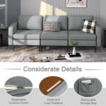 Convertible Sofa Couch with Magazine Pockets 3-Seat with 2 USB Port - Image 9