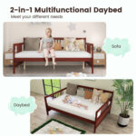 Wooden Full Size Daybed Frame with Guardrails - Image 3