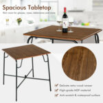 5 Pieces Bar Table Set with 4 Counter Height Backless Stools - Image 6