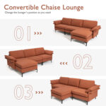 Extra Large Modular L-shaped Sectional Sofa with Reversible Chaise for 4-5 People - Image 7