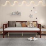 Wooden Full Size Daybed Frame with Guardrails - Image 10