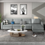 Modular L-shaped Sectional Sofa with Reversible Ottoman and 2 USB Ports - Image 3