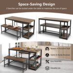 3 Pieces Dining Table Set with Wine Rack - Image 5