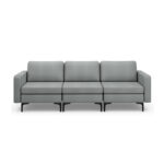 3-Seat Sectional Sofa Couch with Armrest Magazine Pocket and Metal Leg - Image 4