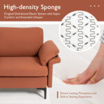 Modern Fabric Loveseat Sofa for with Metal Legs and Armrest Pillows - Image 7