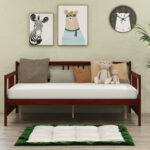 Wooden Full Size Daybed Frame with Guardrails - Image 6