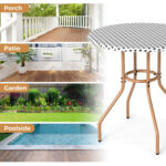 3 Piece French Bistro Table Chair Set with Outdoor Wicker Round Table and 2 Dining Chairs - Image 14