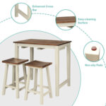 Counter Height Pub Table with 2 Saddle Bar Stools - Image 11