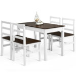 5 Pieces Solid Wood Compact Kitchen Dining Set - Image 9