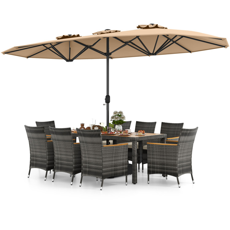 10_Pieces_Patio_Wick_1780043173664155_416191.jpeg 10 Pieces Wicker Outdoor Dining Set for 8 with 15 Feet Patio Umbrella - Image 1