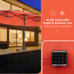 11 Pieces Patio Dining Set with 15 Feet Double-Sided Patio Umbrella and Base - Image 12
