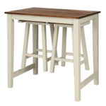 Counter Height Pub Table with 2 Saddle Bar Stools - Image 7