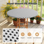 3 Piece French Bistro Table Chair Set with Outdoor Wicker Round Table and 2 Dining Chairs - Image 12