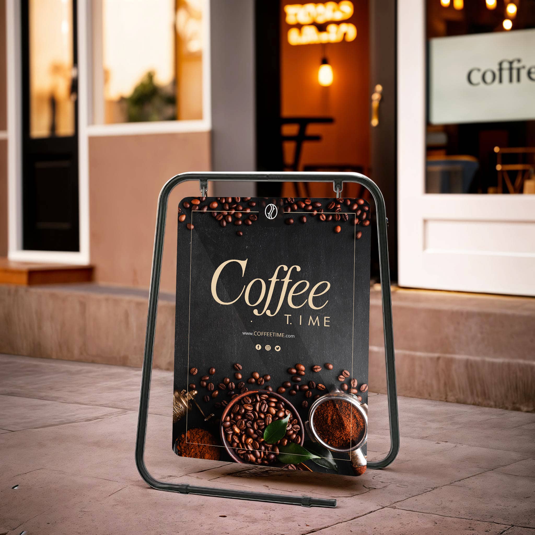 Swing Board Metal Wire A-Frame - Sidewalk Signboard for Street Advertising - SW-FRAME003