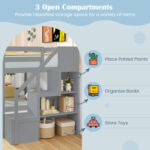 Solid Wood Twin Over Full Low Bunk Bed with Storage Stairs - Image 12