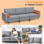 Modular 3-Seat Sofa Couch with Socket USB Ports and Side Storage Pocket - Image 7