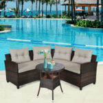 4 Pieces Outdoor Cushioned Rattan Furniture Set - Image 6
