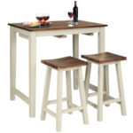 Counter Height Pub Table with 2 Saddle Bar Stools - Image 4
