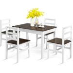 5 Pieces Solid Wood Compact Kitchen Dining Set - Image 4