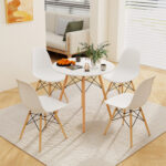 5 Pieces Dining Table Set With Solid Wood Leg - Image 2