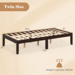 14 Inch Twin Wood Platform Bed Frame with Wooden Slats Support - Image 4
