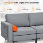 Modular 3-Seat Sofa Couch with Socket USB Ports and Side Storage Pocket - Image 8
