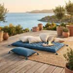 Dahlia Cotton Floor Mattress 60 x 120 cm — Denim Blue