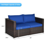 2 Pieces Patio Rattan Sectional Conversation Sofa Set - Image 5