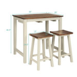 Counter Height Pub Table with 2 Saddle Bar Stools - Image 5